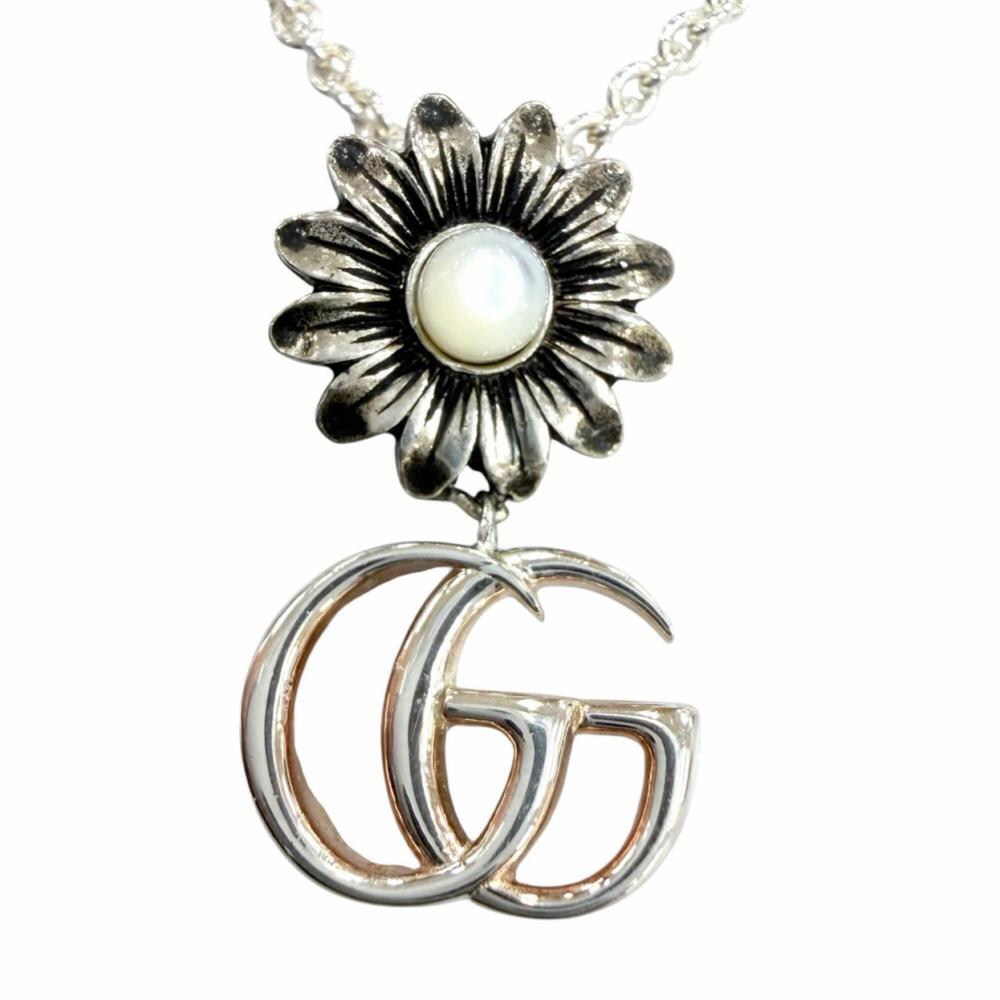 GUCCI Silver Pearl Necklace
